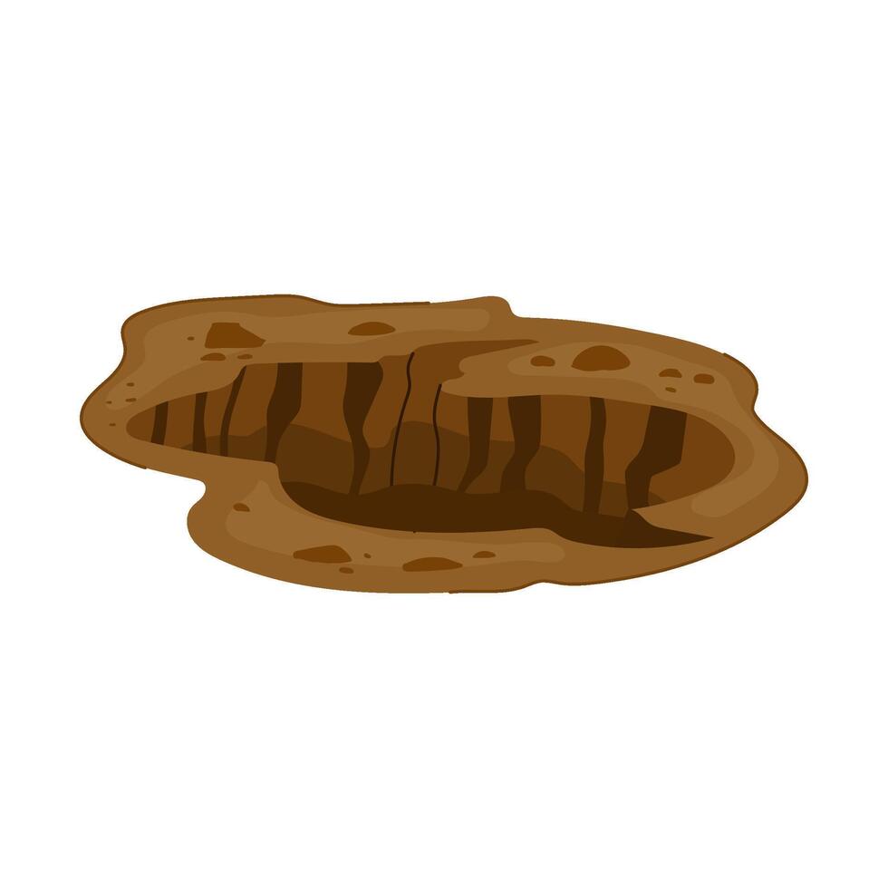 hole pit cartoon illustration vector