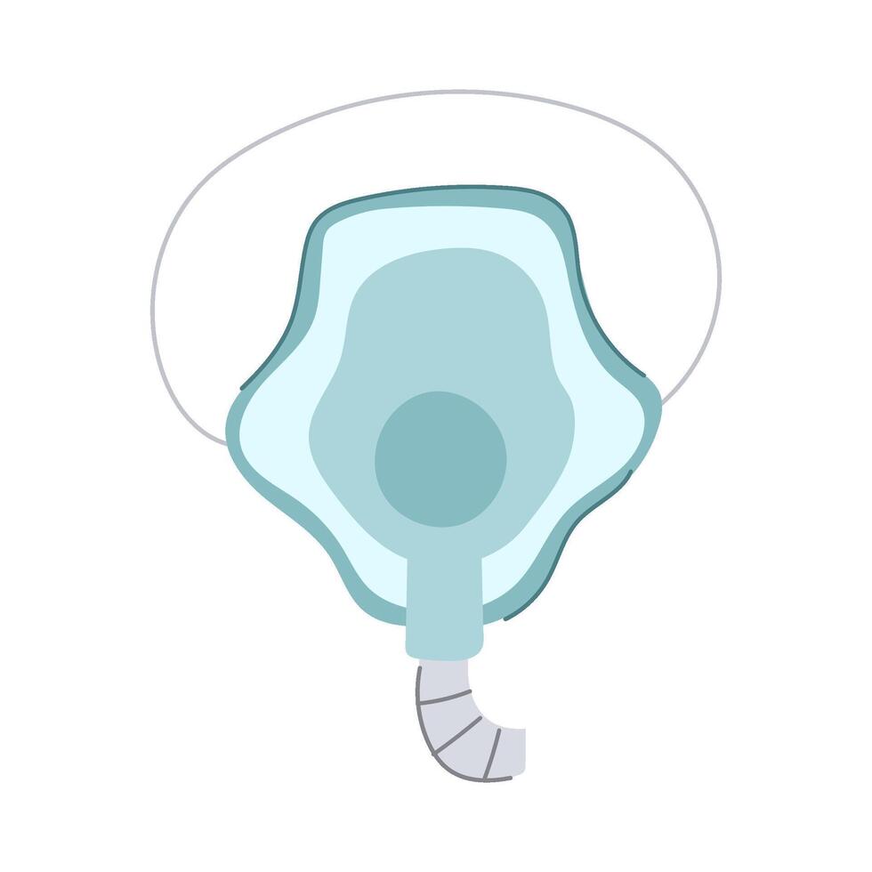 resuscitation oxygen mask cartoon illustration vector