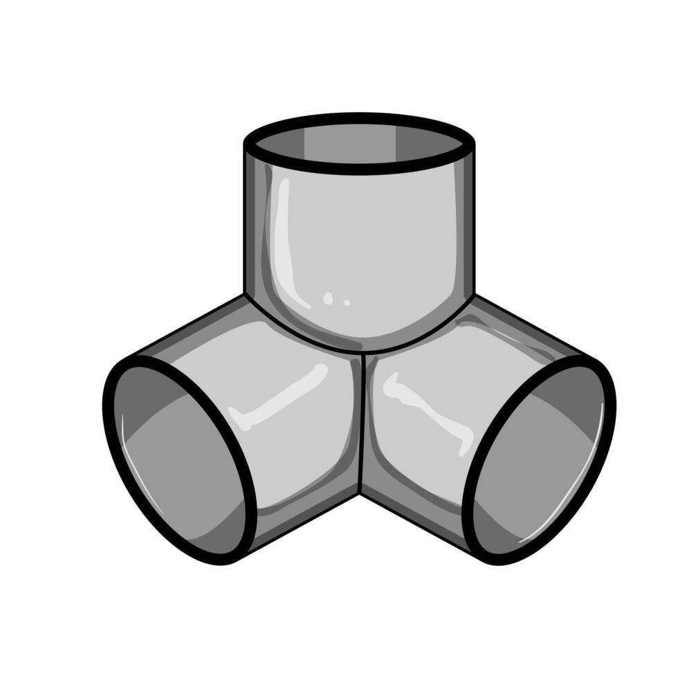connector pipe elbow cartoon illustration vector