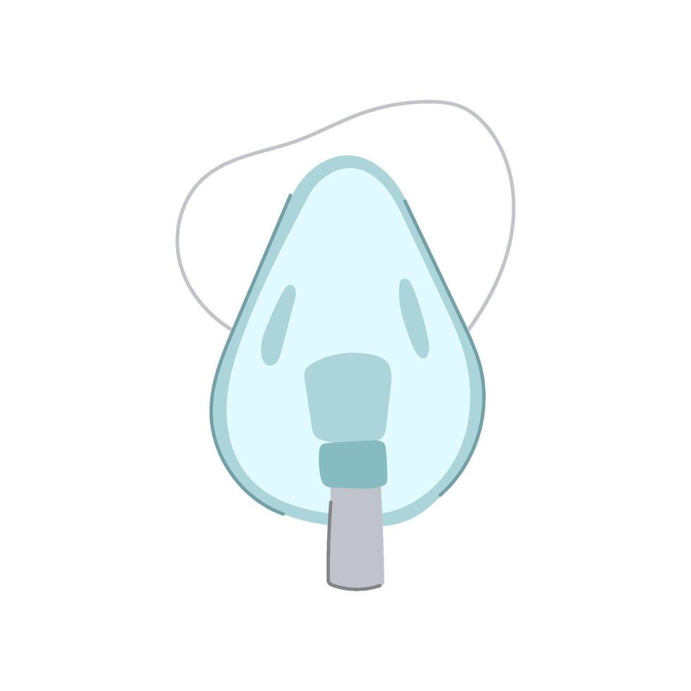 emergency oxygen mask cartoon illustration vector