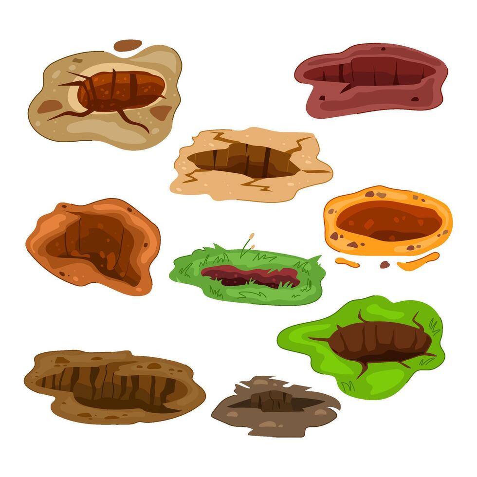 pit set cartoon illustration vector