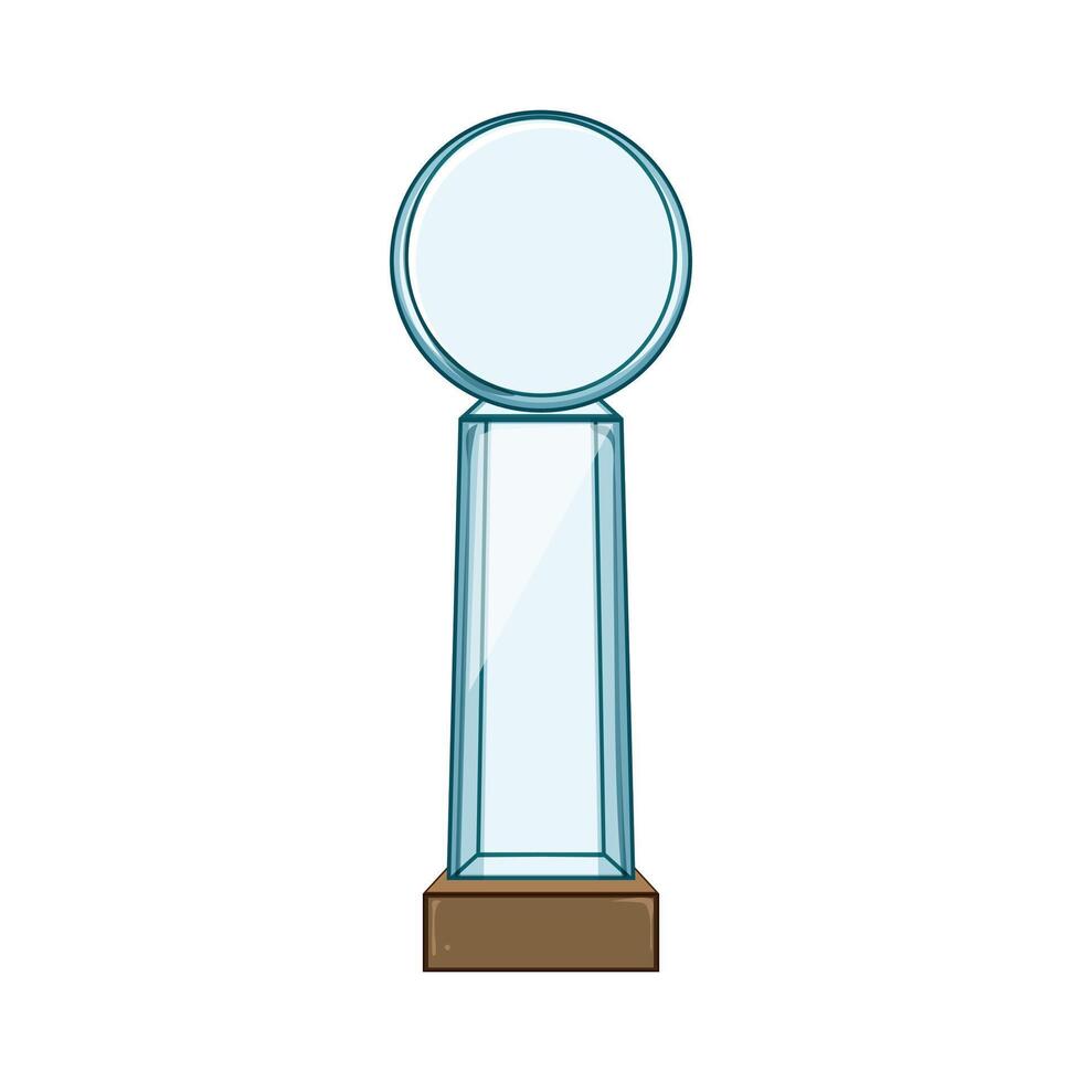 excellence glass trophy cartoon illustration vector