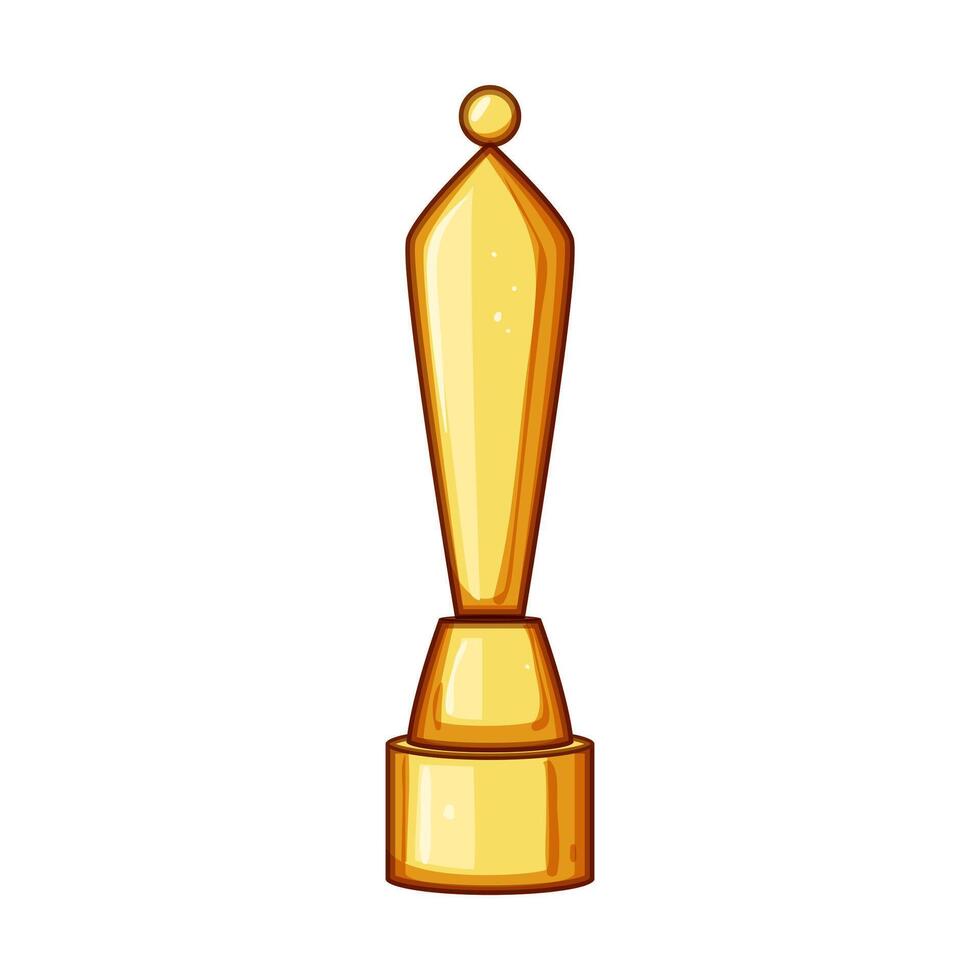 champion gold trophy cartoon illustration vector
