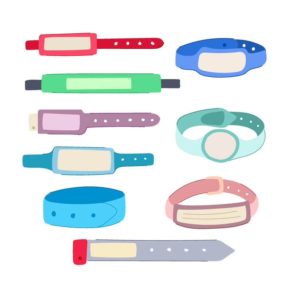 medical bracelet set cartoon illustration vector