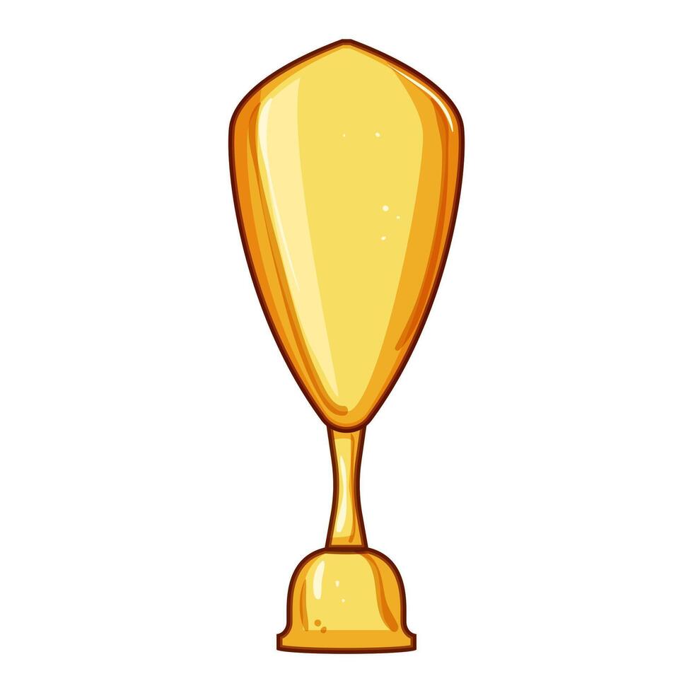 award gold trophy cartoon illustration vector