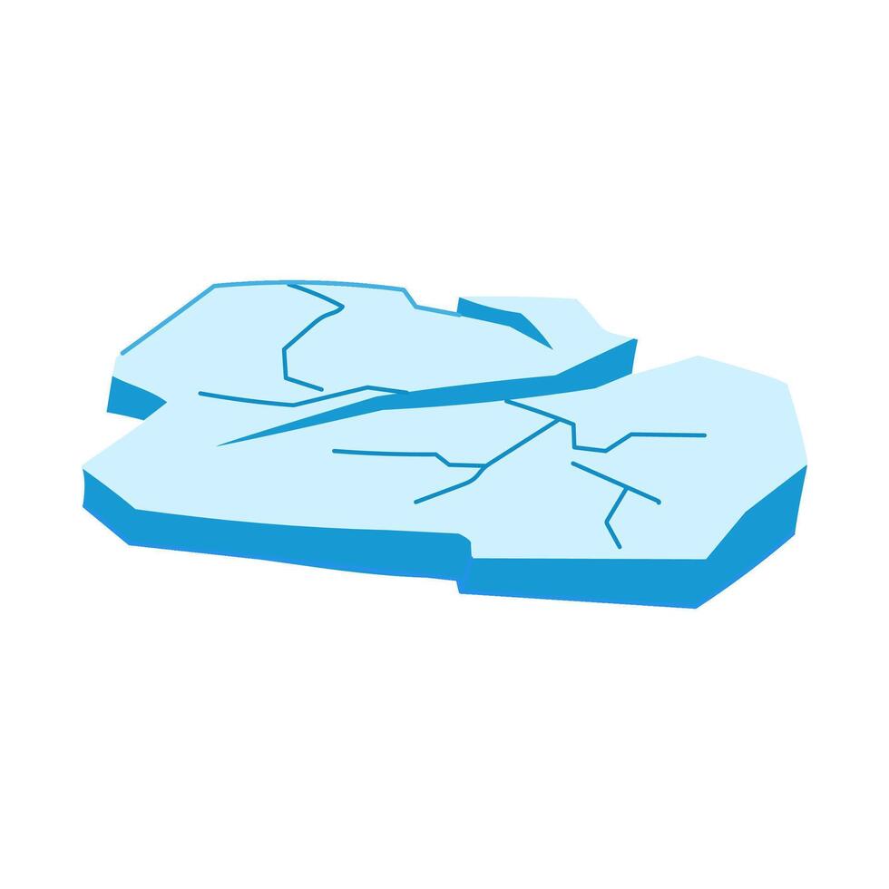 glacier ice crack cartoon illustration vector