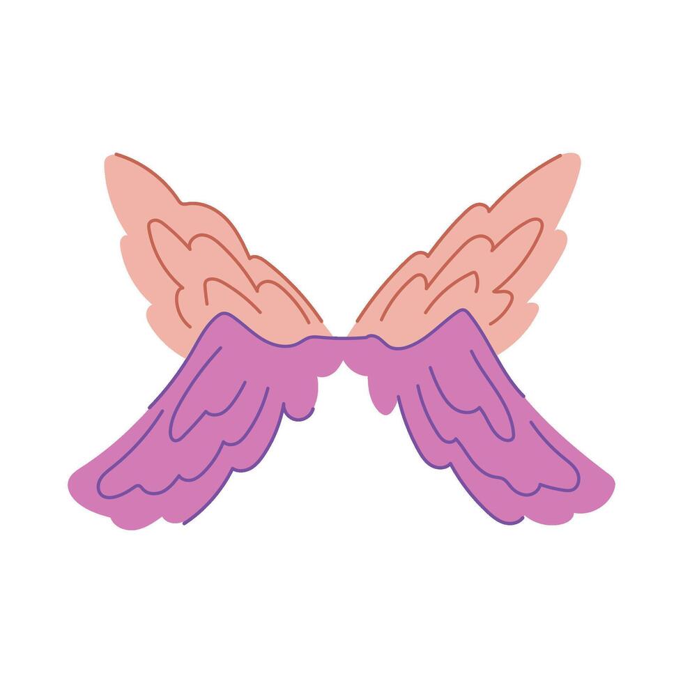 translucent fairy wings cartoon illustration vector