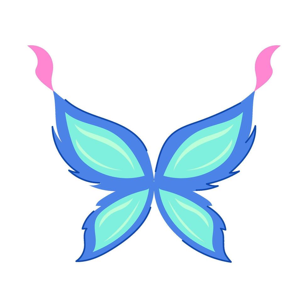 iridescent fairy wings cartoon illustration vector