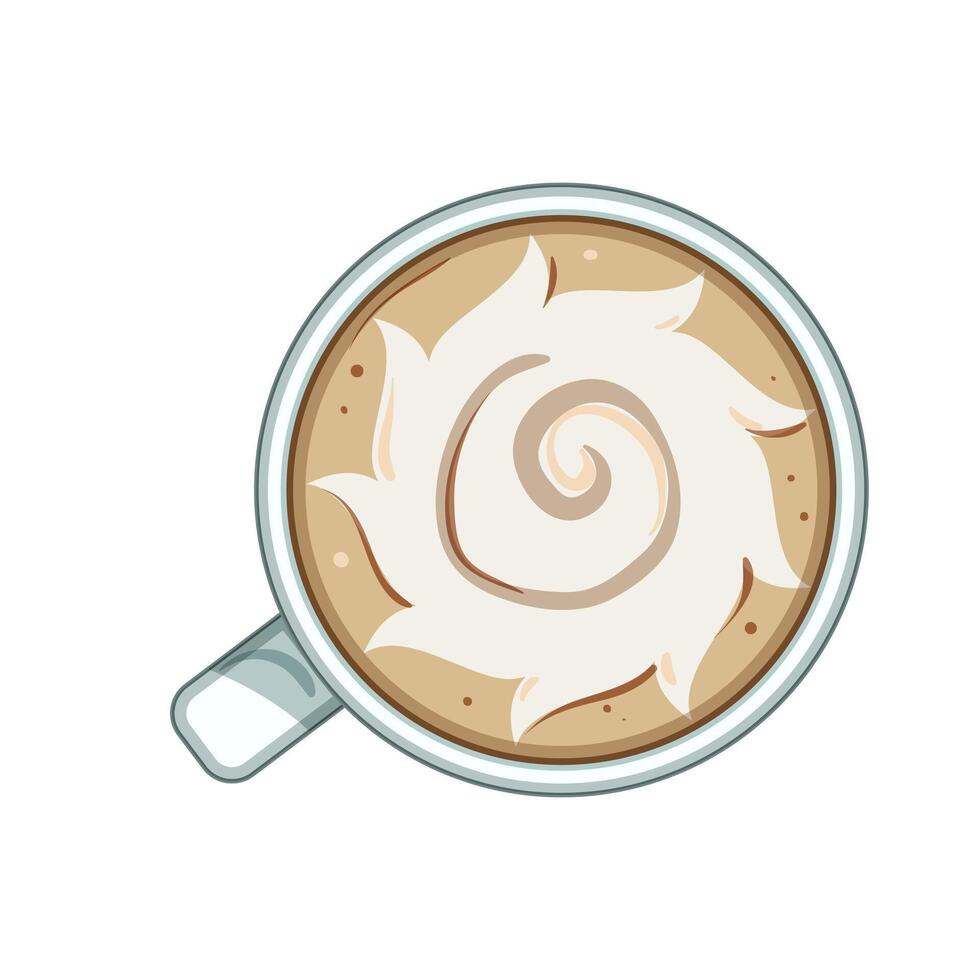 herosetta latte art coffee cartoon illustration vector