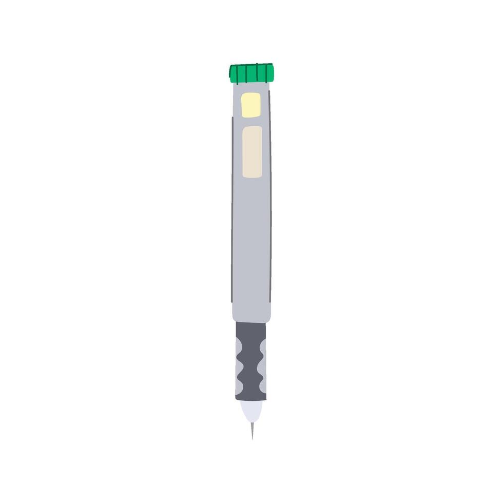 cartridge insulin pen cartoon illustration vector