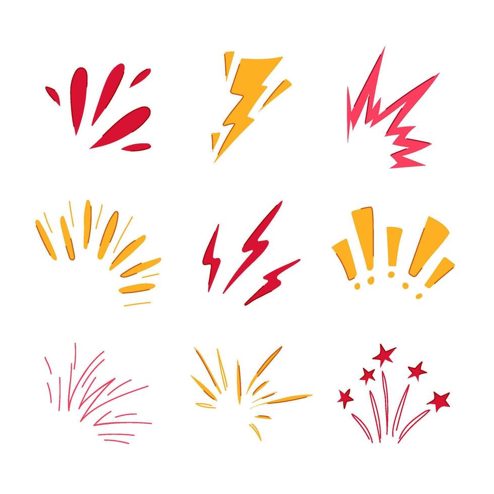 exclamation doodle set cartoon illustration vector