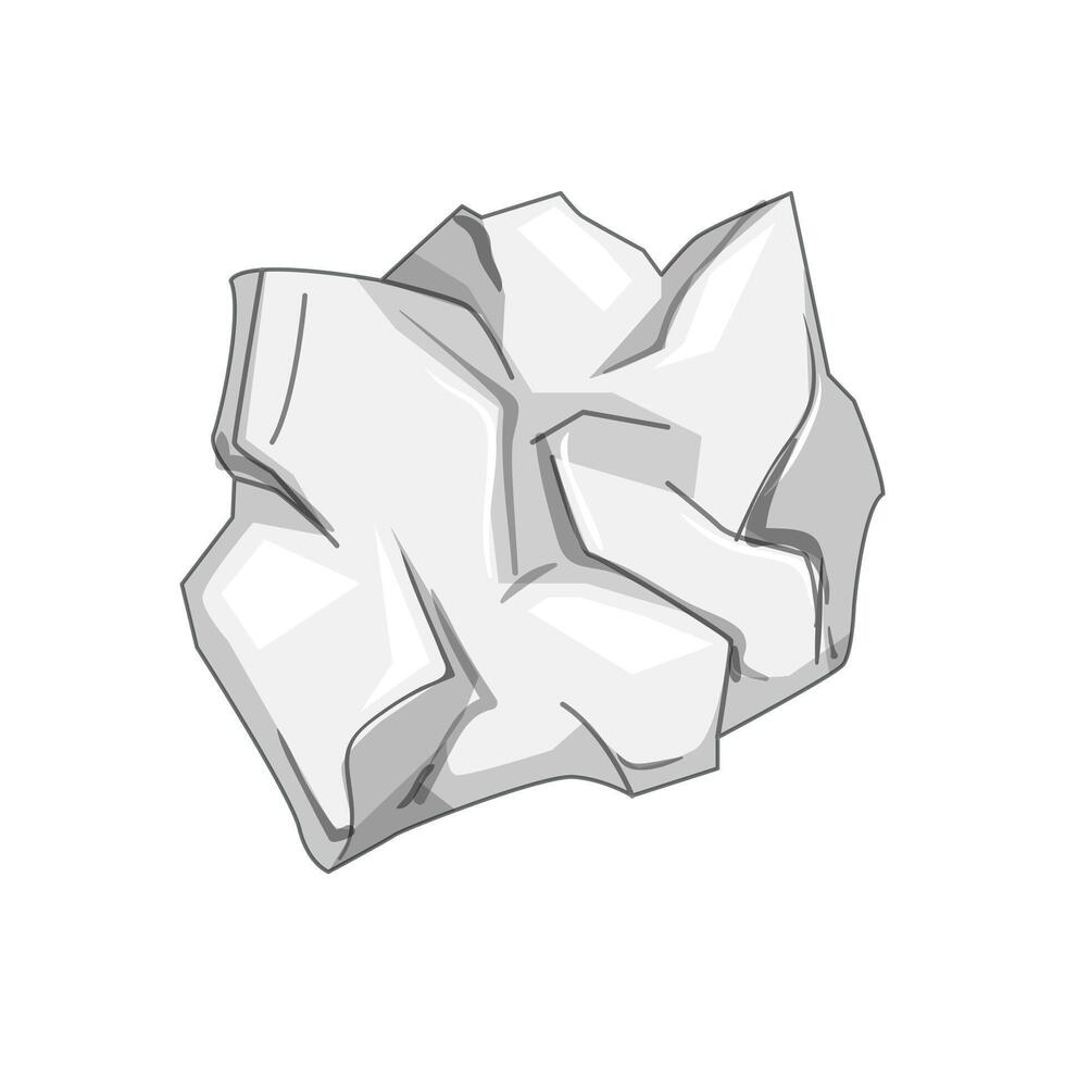 relief crumpled paper balls cartoon illustration vector