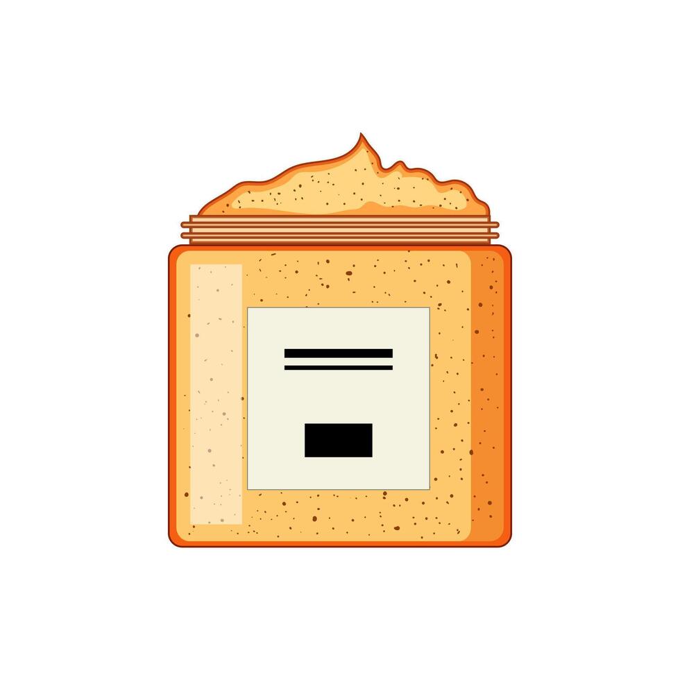 buff exfoliating scrub cartoon illustration vector