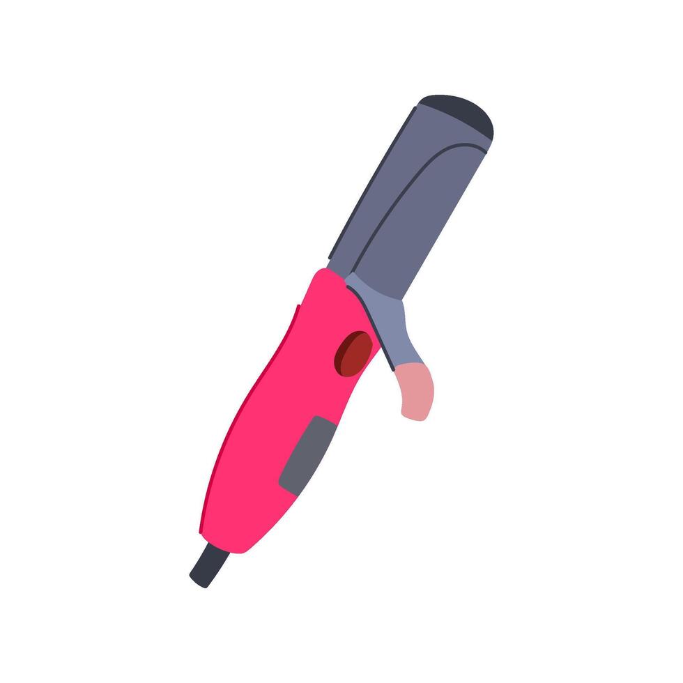 style curling iron cartoon illustration vector