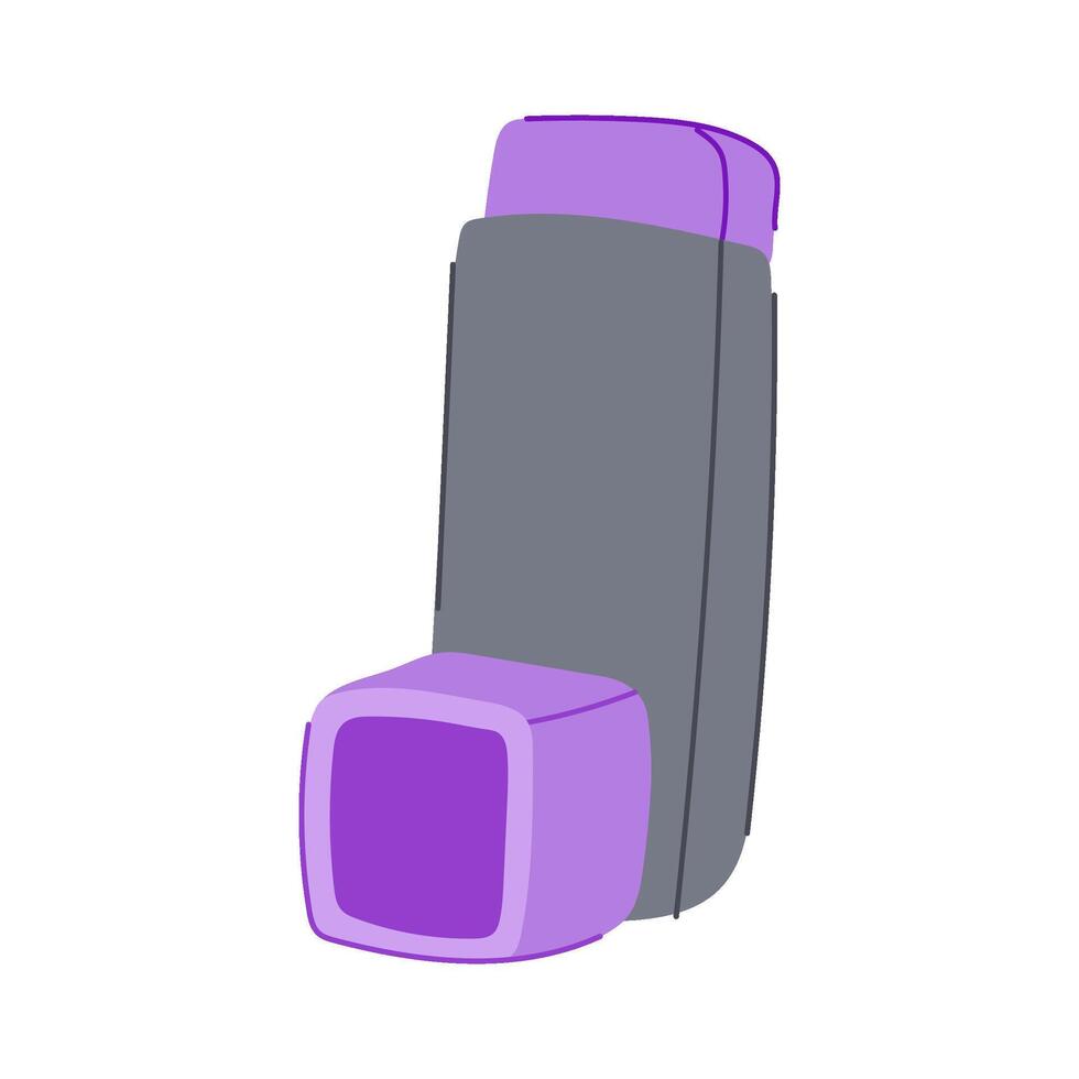 respiratory inhaler portable cartoon illustration vector