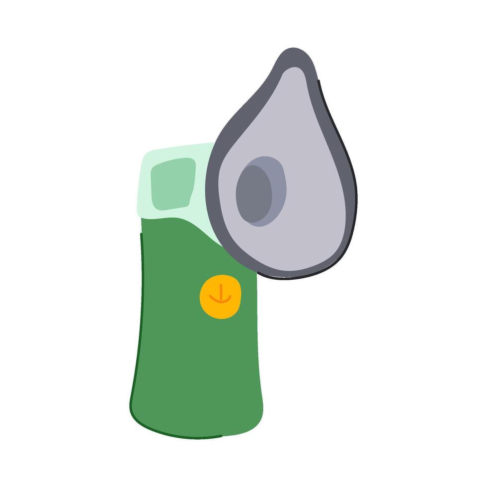 medication inhaler portable cartoon illustration vector