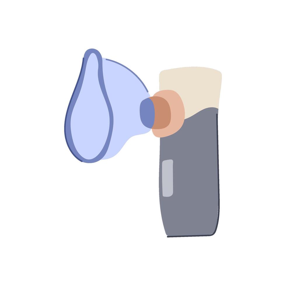 convenient inhaler portable cartoon illustration vector