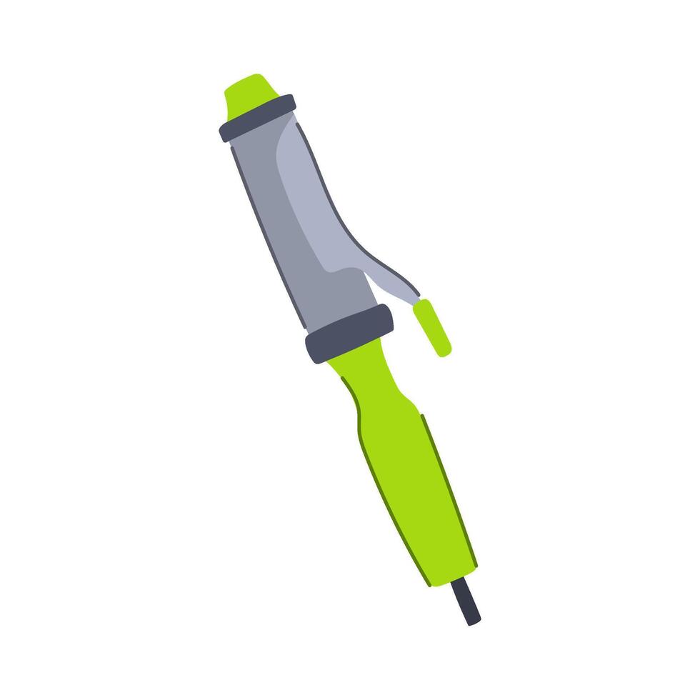 ceramic curling iron cartoon illustration vector