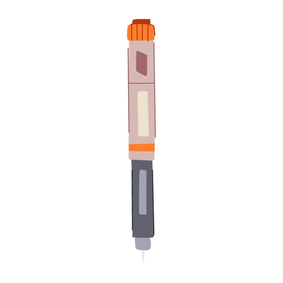 convenient insulin pen cartoon illustration vector