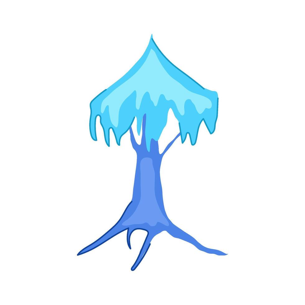 majestic fantasy magic tree cartoon illustration vector