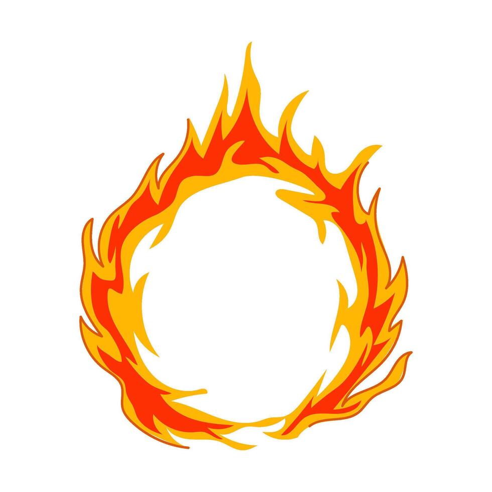 inferno circle fire cartoon illustration vector
