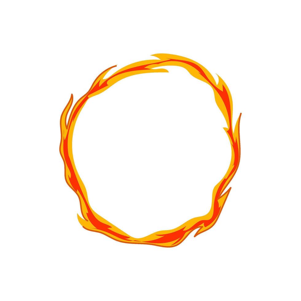 wild circle fire cartoon illustration vector