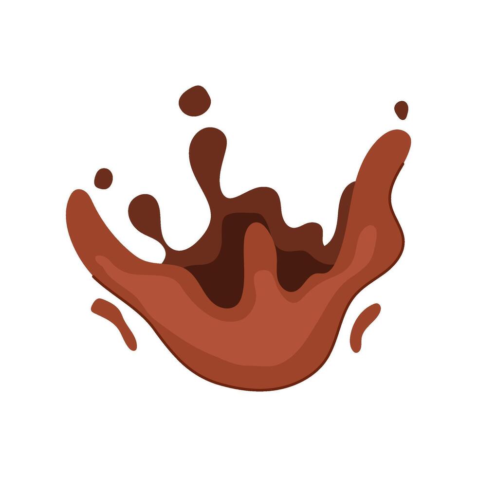 rich chocolate splash cartoon illustration vector