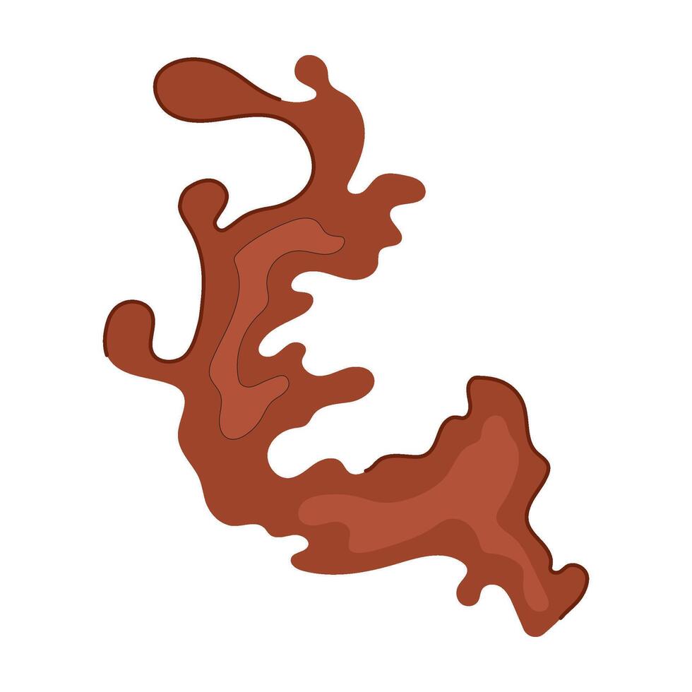 creamy chocolate splash cartoon illustration vector