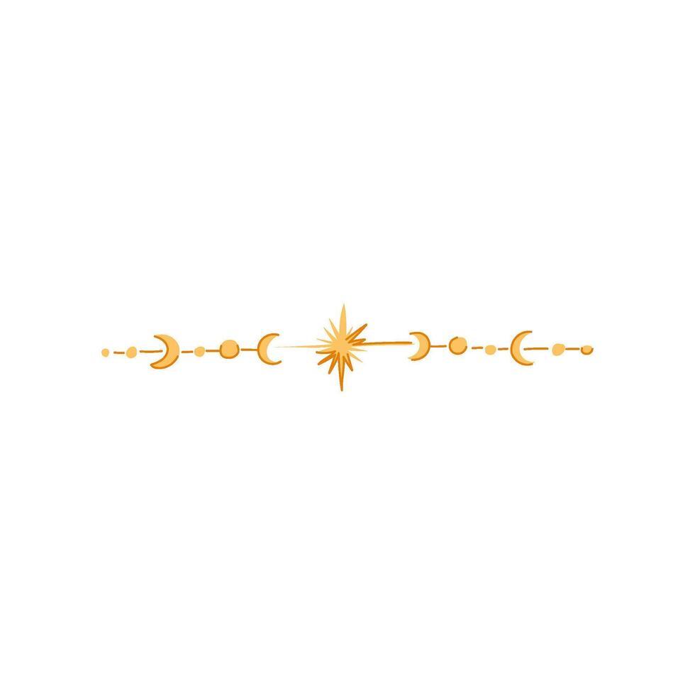 zodiac celestial divider border cartoon illustration vector