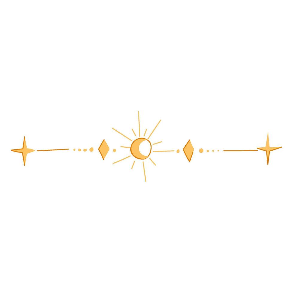 constellation celestial divider border cartoon illustration vector