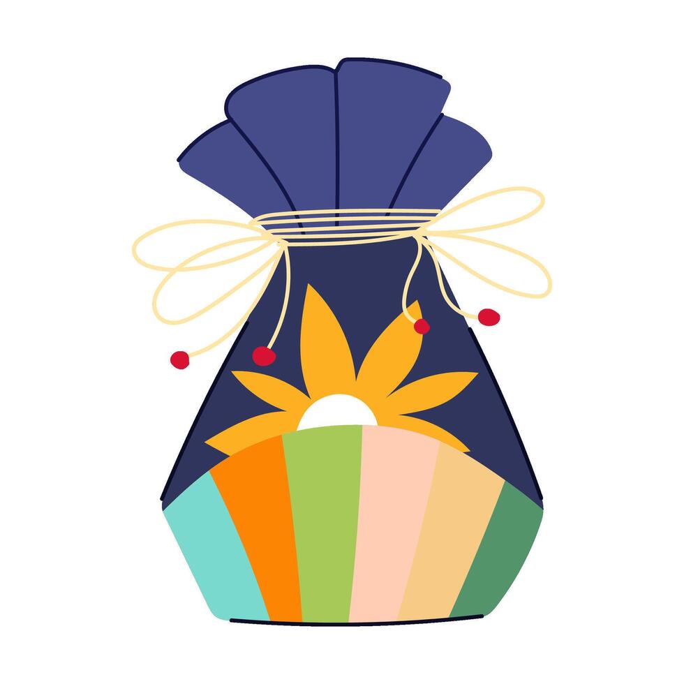 gift chinese lucky bag cartoon illustration vector