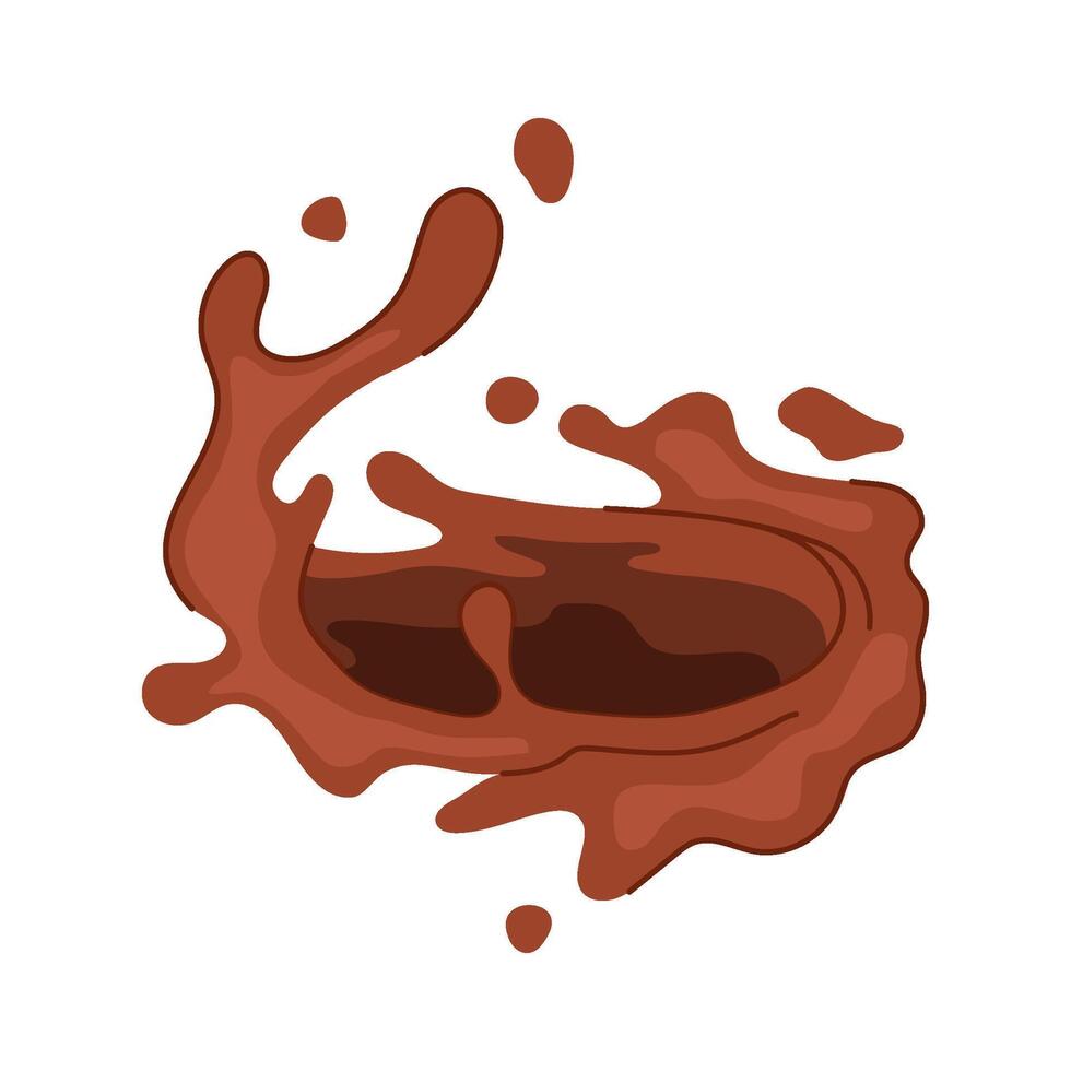 sweet chocolate splash cartoon illustration vector