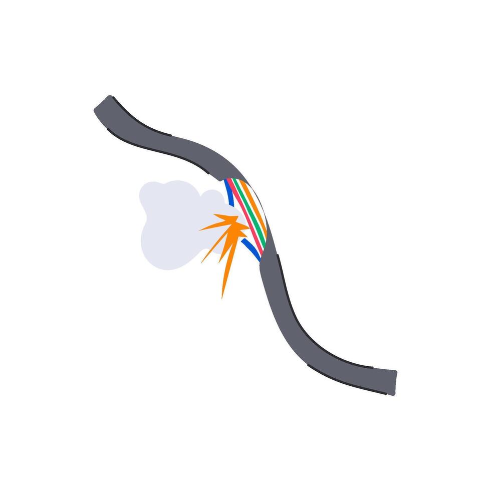 replacement broken cable cartoon illustration vector