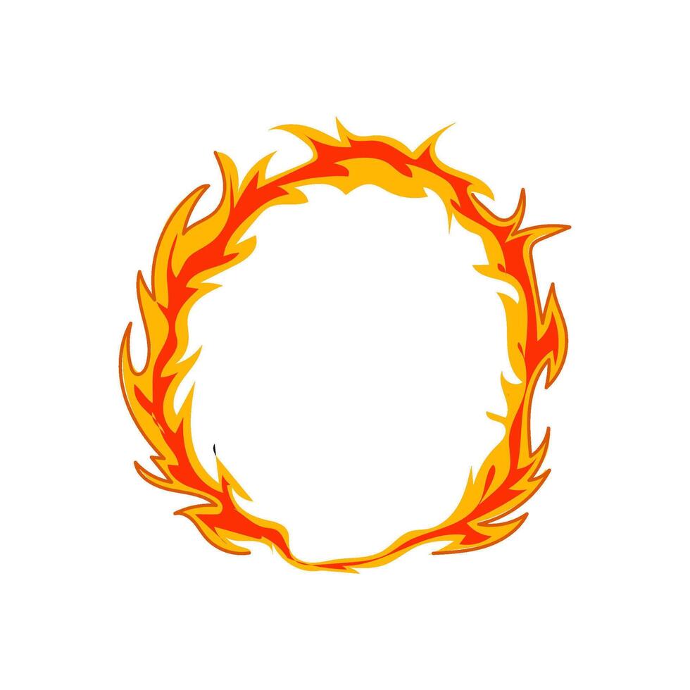 burn circle fire cartoon illustration vector
