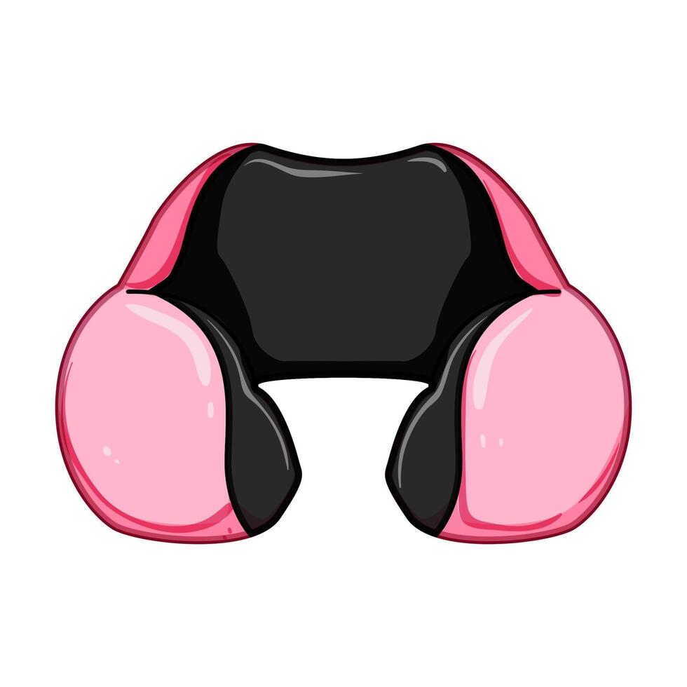ergonomic airplane pillow cartoon illustration vector
