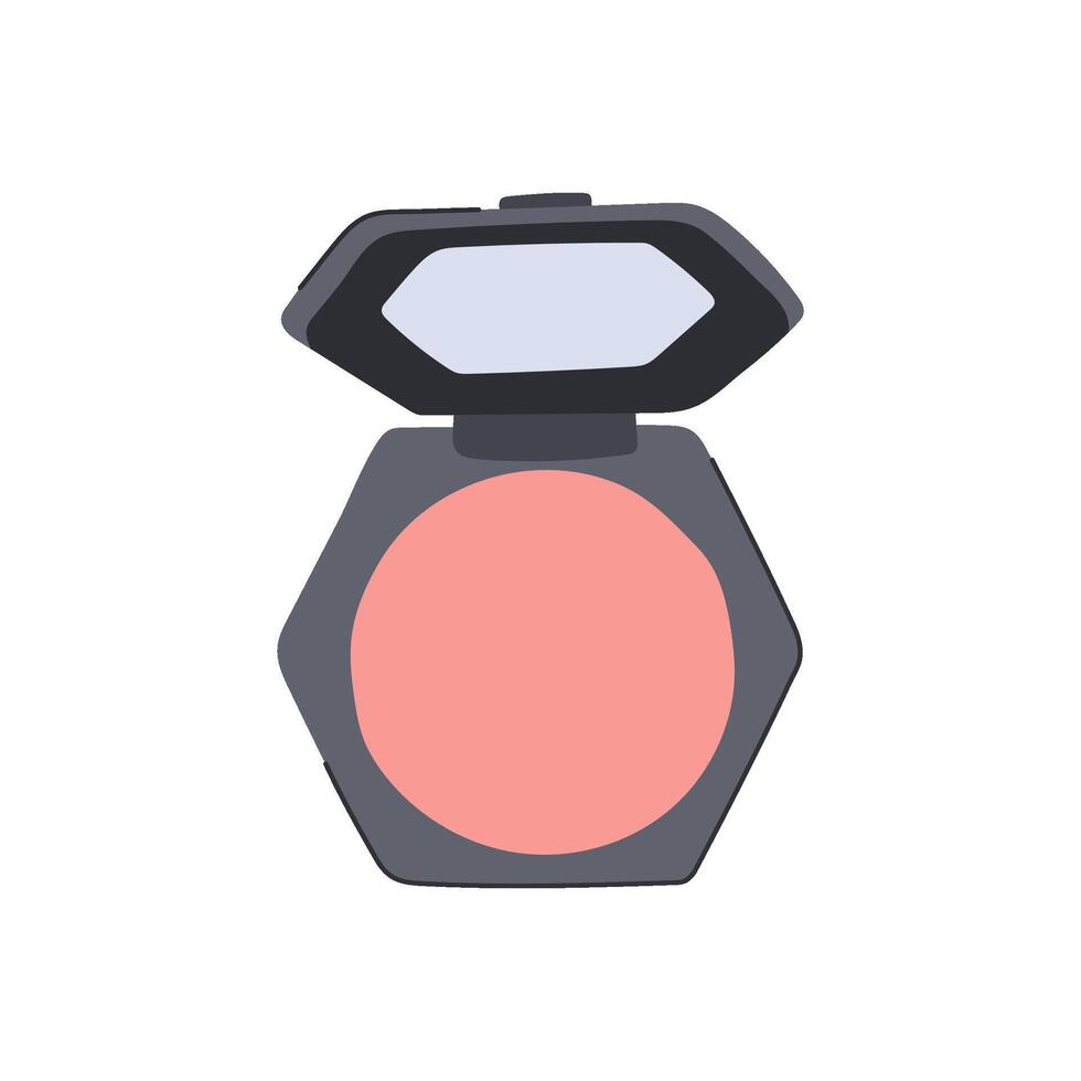 color blush compact cartoon illustration vector