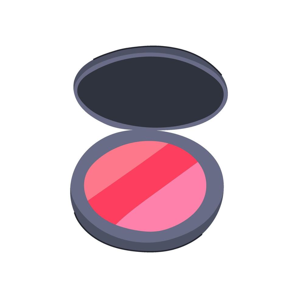 palette blush compact cartoon illustration vector