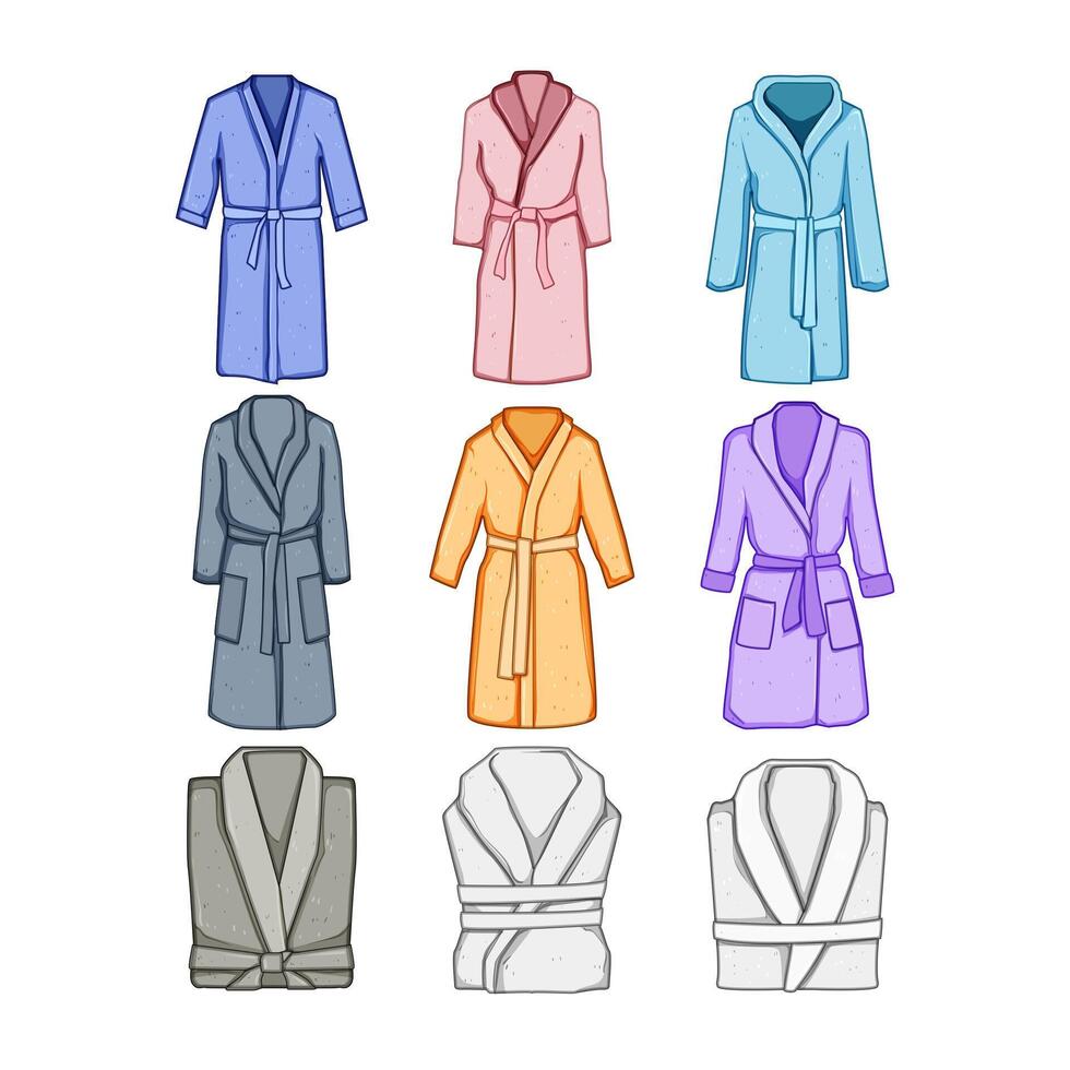 bathrobe set cartoon illustration vector