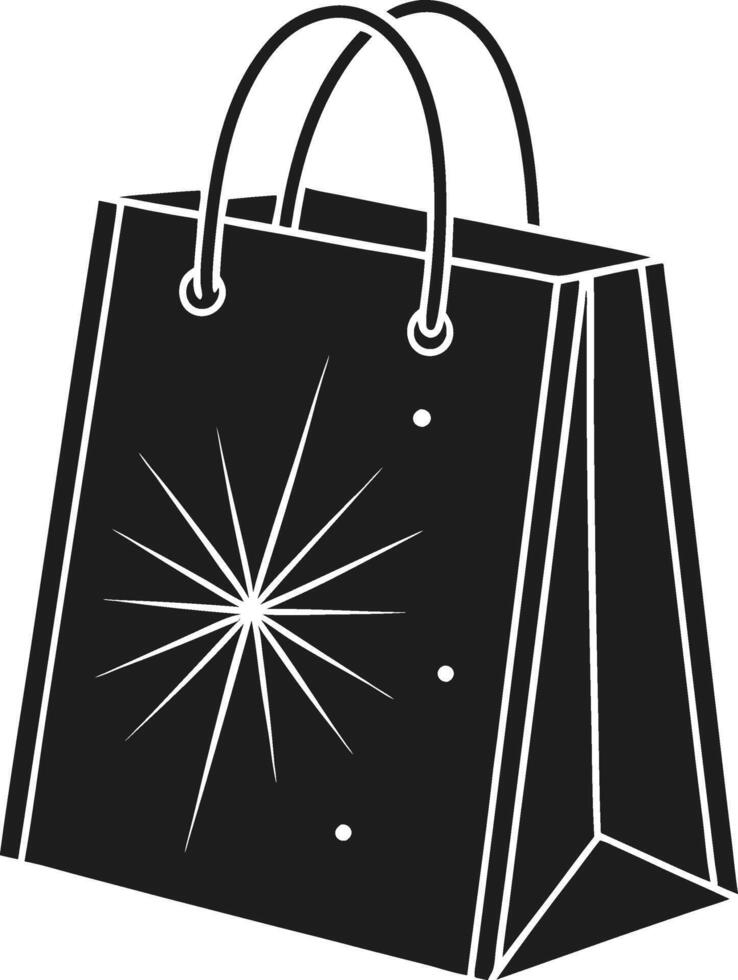 Black Shopping Bag Silhouette - Perfect for E-commerce and Store Logos vector