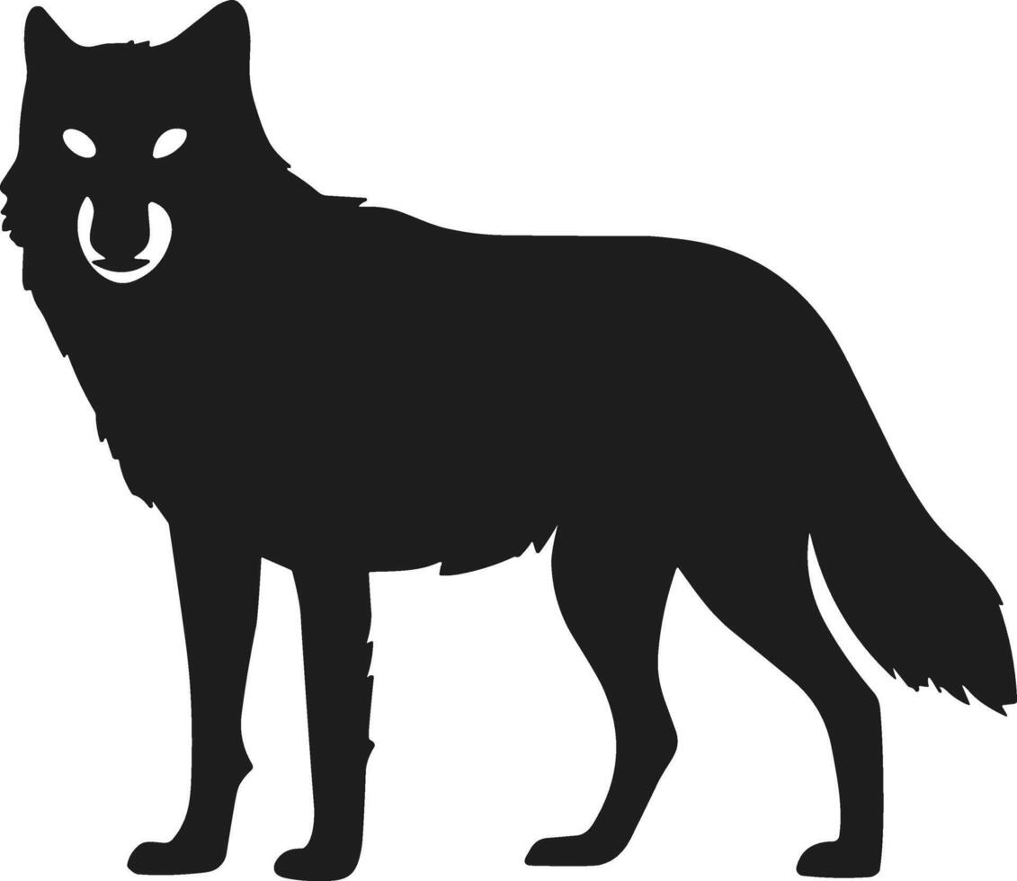 Black Wolf Silhouette - Nature and Wildlife Theme vector