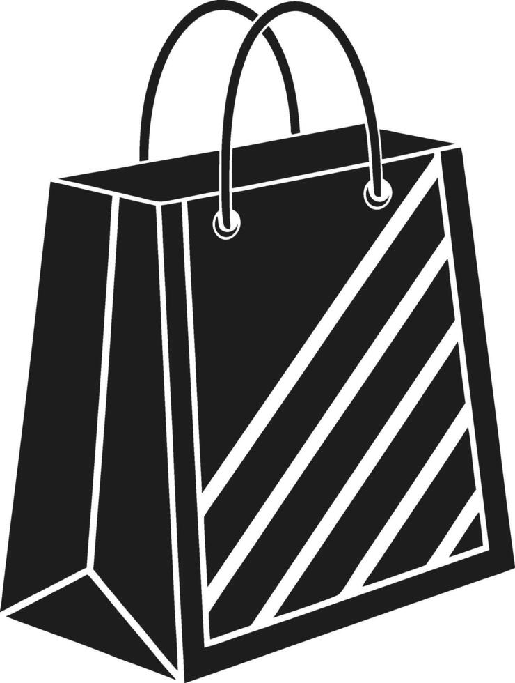 Minimalist Shopping Bag Silhouette - Ideal for Fashion and Retail Design vector