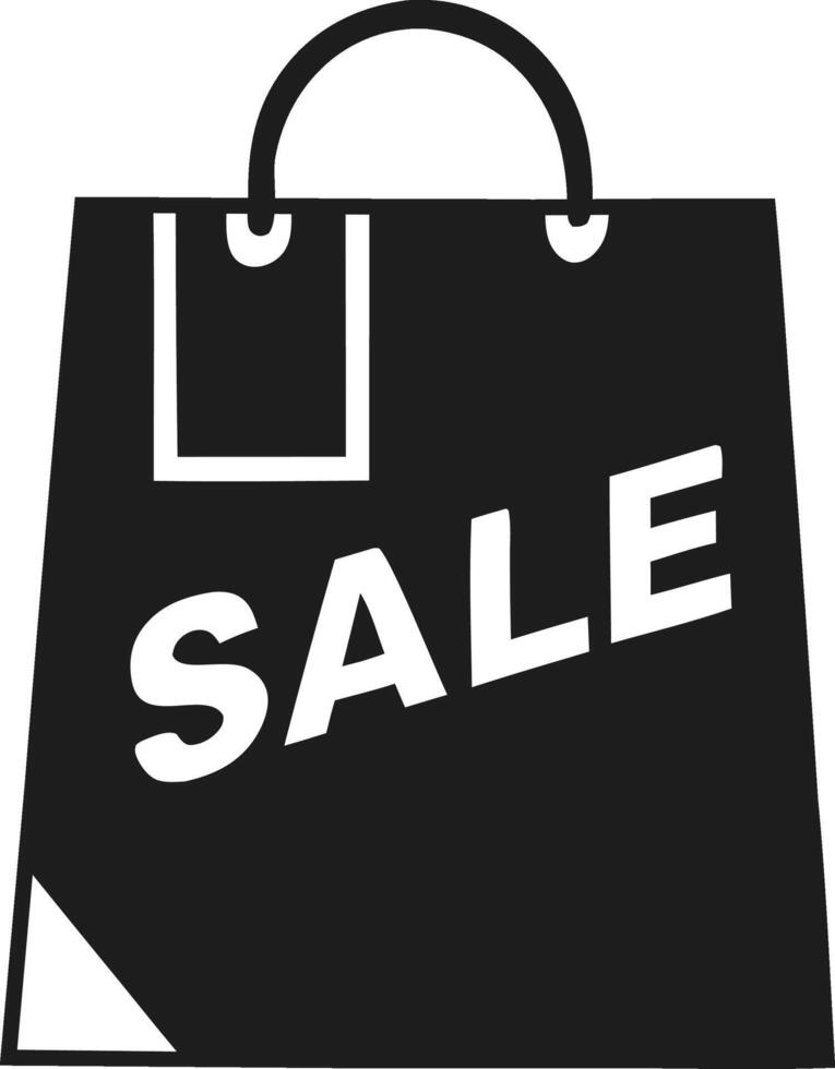 Black Shopping Bag Silhouette - Perfect for Retail and Branding vector
