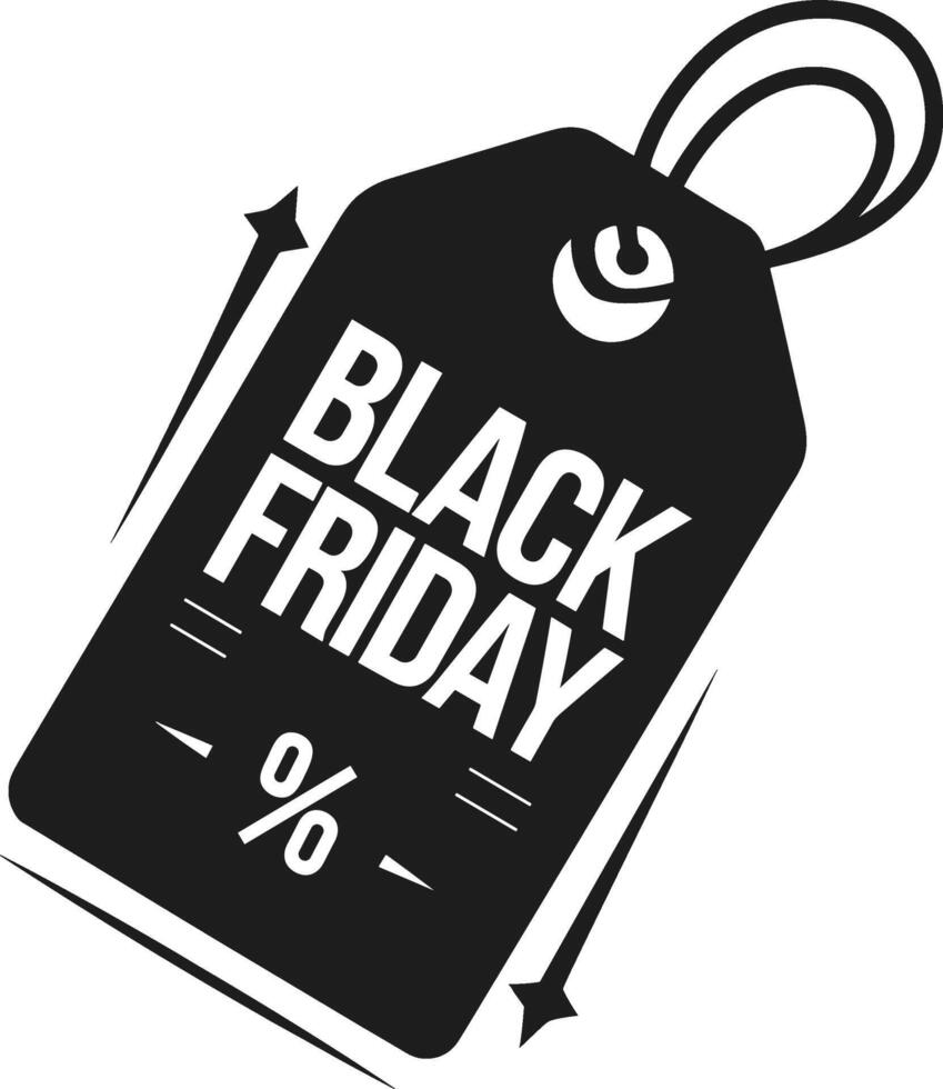 Bold Price Tag Silhouette - Ideal for Black Friday and Cyber Monday Sales vector