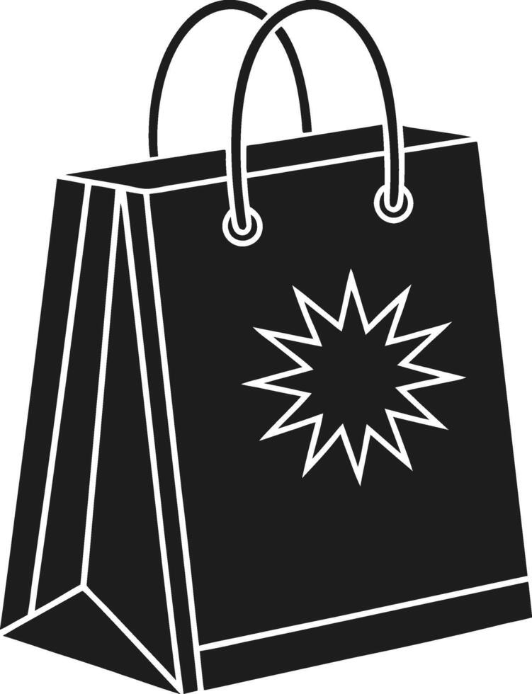 Classic and Simple Shopping Bag Silhouette - Retail and E-commerce Design vector