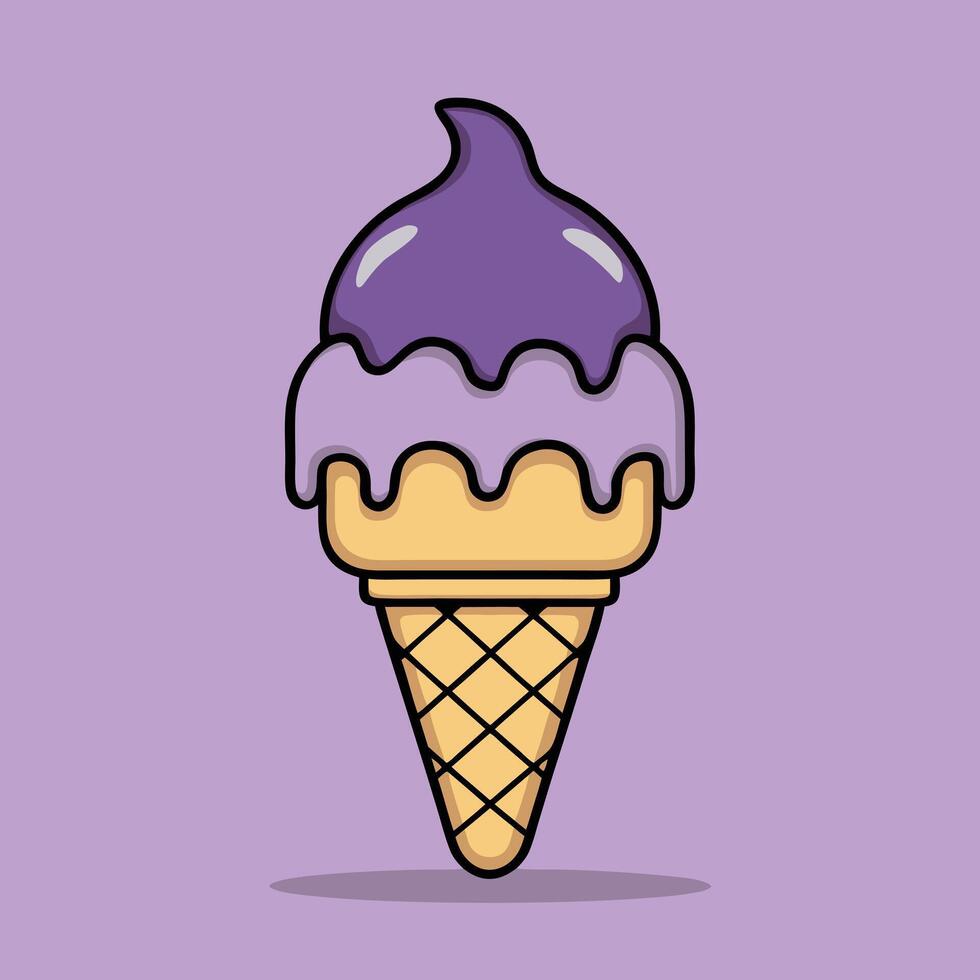 Minimalist Ice Cream Cartoon - Sweet and Simple Design vector