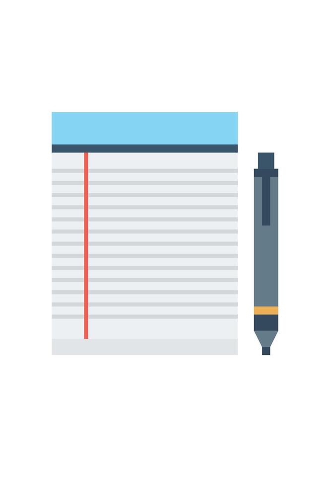 A pen and notepad on a white background vector