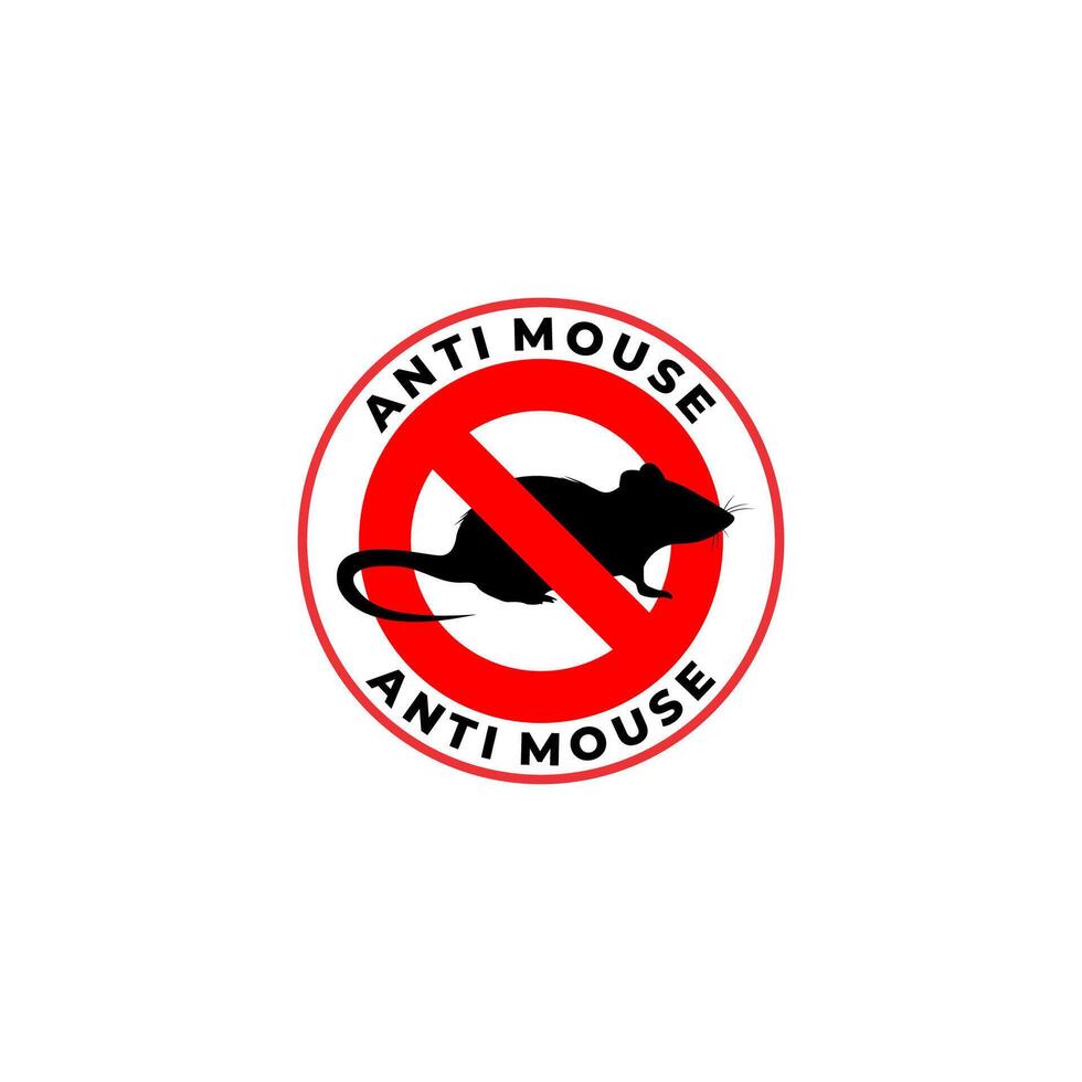 Anti Mouse sign, pest control icon mouse and rats. illustration vector
