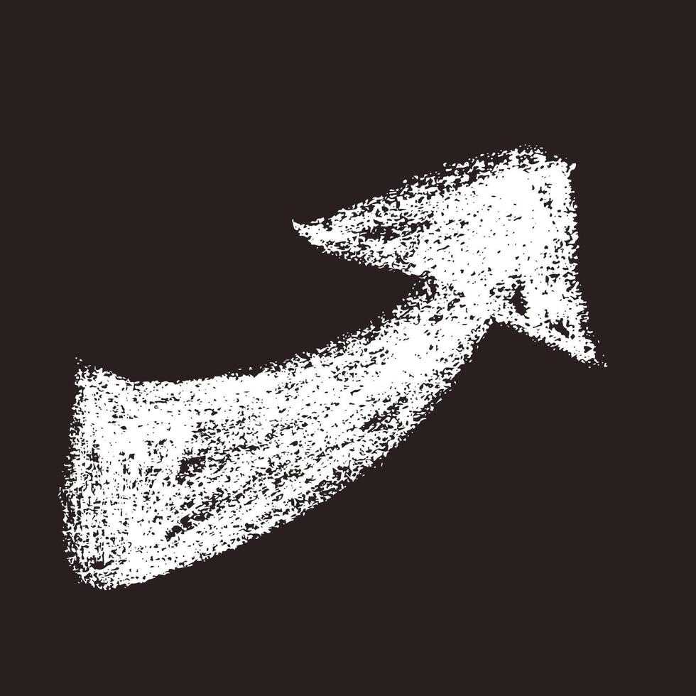 Hand Drawn Chalk Freehand Arrow on Chalkboard Background vector