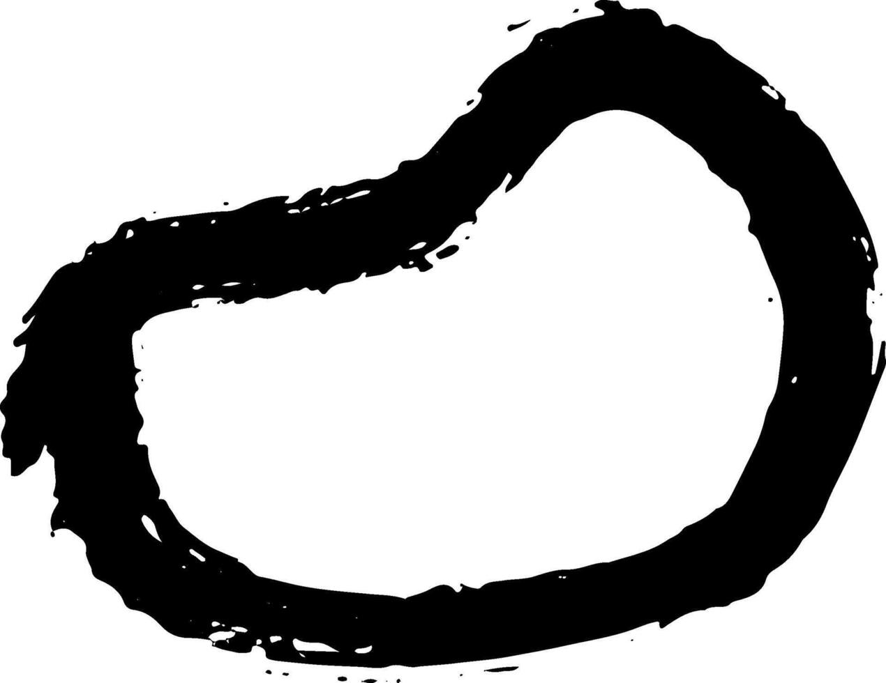 Ink Dry Brush Grunge Free Hand Oval Frame vector
