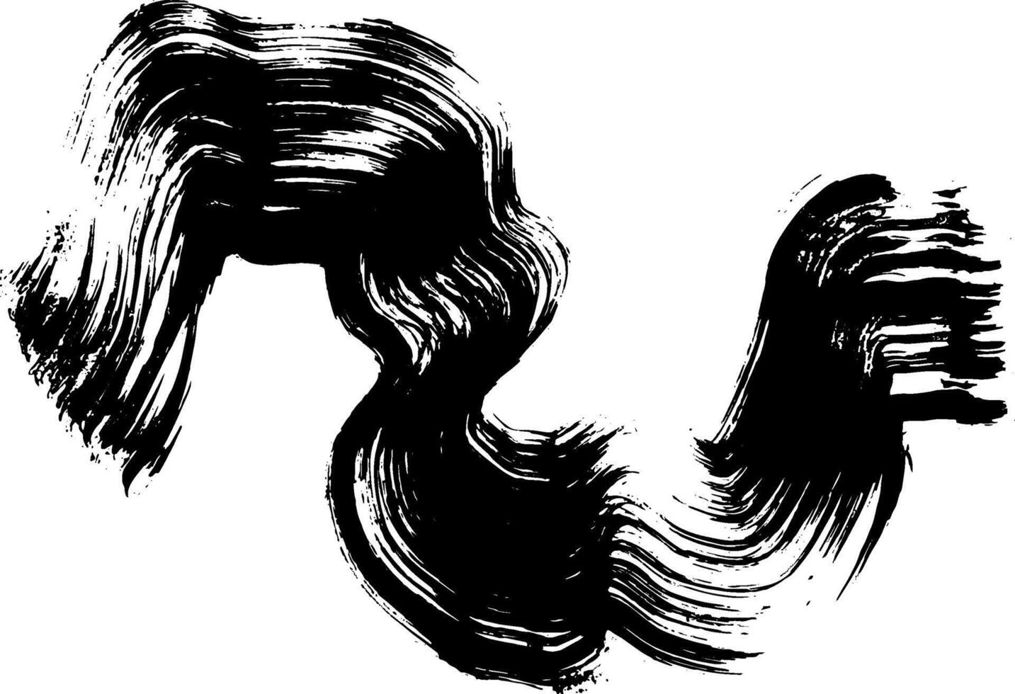 Dry Brush Grunge Wave Stroke Texture vector